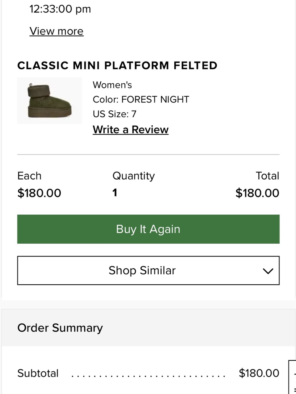 UGG Classic Mini Platform Felted Ankle Boot - Forest Night